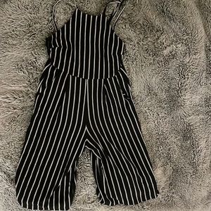 Solemio black and white halter top striped jumper size Small